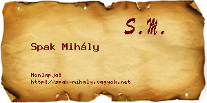 Spak Mihály névjegykártya
