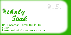 mihaly spak business card